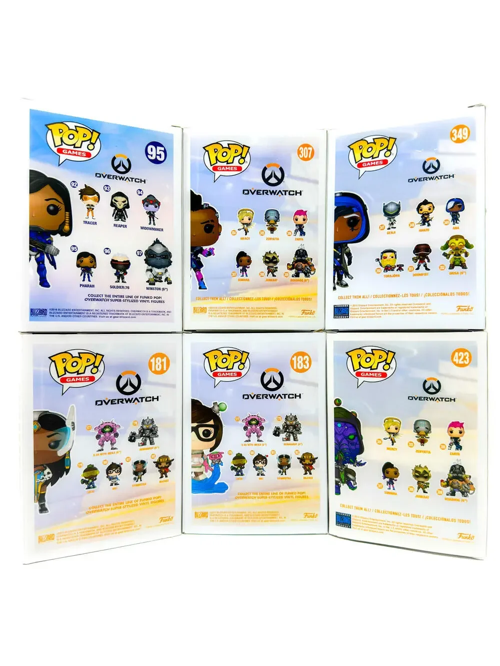 Funko Pop Overwatch Vinyl Figure Lot Pharah Sombra Ana Symmetra Mei Zenyatta NIB